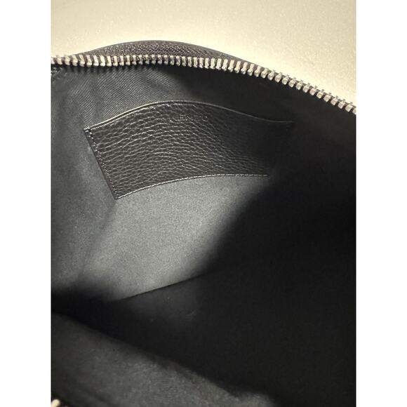 Kenzo Pouch Bag Leather Clutch Wristlet Zip Case Travel Unisex Embossed Black - Picture 8 of 11